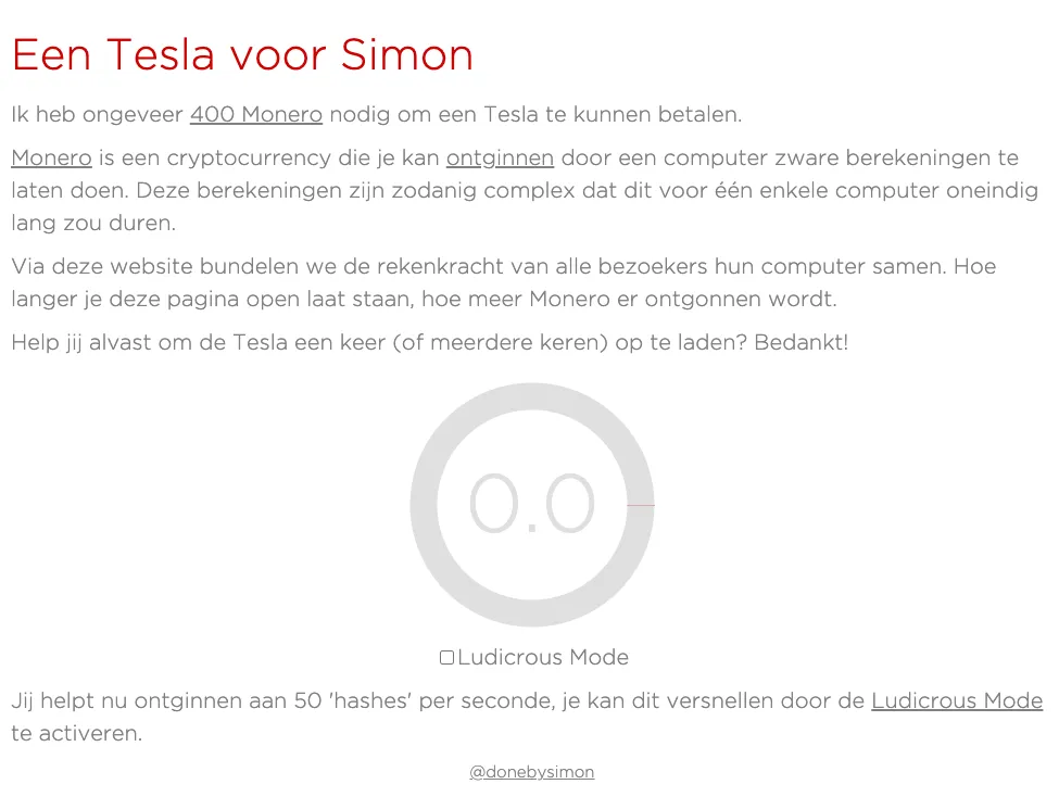 Screenshot of the webpage eenteslavoorsimon.be